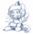Size: 750x778 | Tagged: safe, artist:ende26, imported from derpibooru, princess luna, cookie, cookie jar, cute, female, filly, lunabetes, monochrome, solo, woona