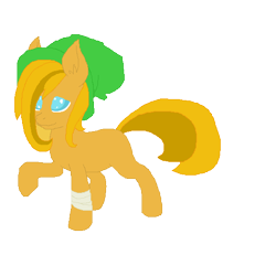 Size: 540x500 | Tagged: safe, artist:princessamity, imported from derpibooru, oc, oc only, earth pony, pony, bandage, blank flank, hat, pixel art, solo