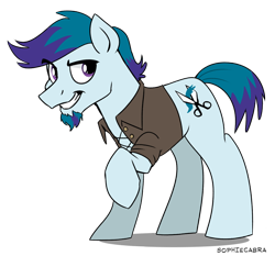 Size: 700x653 | Tagged: safe, artist:spainfischer, imported from derpibooru, quick trim, earth pony, pony, power ponies (episode), season 4, clip cowlick, goatee, male, mane-iac's minion, minion, simple background, solo, stallion, swift cut, transparent background