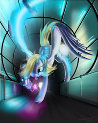 Size: 2400x3000 | Tagged: safe, artist:axauraroar, imported from derpibooru, derpy hooves, pegasus, pony, epic derpy, female, flying, glow, glowing, hmd, mare, solo