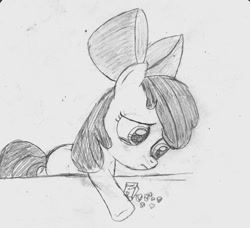 Size: 500x455 | Tagged: safe, artist:dtcx97, imported from derpibooru, apple bloom, female, monochrome, solo