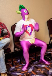 Size: 564x829 | Tagged: safe, imported from derpibooru, rarity, spike, human, clothes, cosplay, costume, faic, female, fursuit, heart, implied shipping, irl, irl human, male, neil degrasse tyson, nightmare fuel, photo, shipping, solo, sparity, spoik, straight, wat, wtf