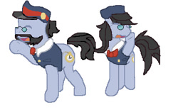 Size: 420x265 | Tagged: safe, artist:angelstar000, imported from derpibooru, all aboard, ringo, earth pony, pony, female, male, mare, rule 63, self ponidox, simple background, stallion, white background