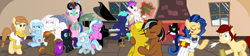 Size: 9000x2000 | Tagged: safe, artist:clamstacker, imported from derpibooru, button mash, oc, oc:blank canvas, oc:canni soda, oc:cream heart, oc:fluffle puff, oc:hoof beatz, oc:mane event, oc:milky way, oc:niggertron, oc:nyx, oc:snowdrop, oc:star sparkler, oc:ticket, oc:tracy cage, pony, female, hoofevent, mare, meme, tiara ultima, ticketsparkler