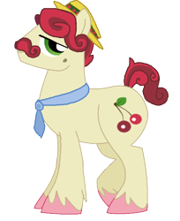 Size: 568x695 | Tagged: safe, artist:bronybase, artist:starryoak, imported from derpibooru, cherry jubilee, earth pony, pony, hat, moustache, necktie, rule 63, simple background, solo, transparent background, unshorn fetlocks