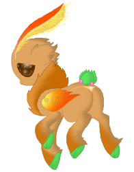 Size: 384x489 | Tagged: safe, imported from derpibooru, oc, oc only, hybrid, mothpony, original species, antennae, berries, berry, bud, butt, clothes, heart, panties, pixel art, plot, solo, thong, underwear