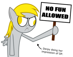 Size: 600x470 | Tagged: safe, imported from derpibooru, derpy hooves, pegasus, pony, female, mare, no fun allowed, reaction image, solo