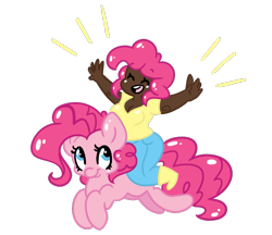 Size: 741x641 | Tagged: safe, artist:twinkledrop, imported from derpibooru, pinkie pie, human, dark skin, human ponidox, humanized, riding, self riding