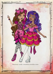 Size: 670x941 | Tagged: safe, artist:whiteheather, imported from derpibooru, rarity, human, briar beauty, clothes, crossover, dress, ever after high, gala dress, humanized