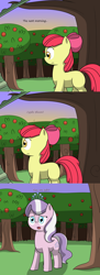 Size: 1200x3300 | Tagged: safe, artist:pvryohei, imported from derpibooru, apple bloom, diamond tiara, ask apple bloom and diamond tiara, ask, sweet apple acres, tree, tumblr