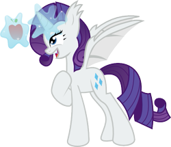 Size: 535x460 | Tagged: safe, artist:the-doctor-kami, imported from derpibooru, rarity, alicorn, bat pony, bat pony alicorn, pony, apple, bat ponified, female, hilarious in hindsight, magic, mare, race swap, raribat, raricorn, simple background, solo, telekinesis, transparent background, vector