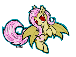 Size: 1400x1050 | Tagged: safe, artist:izze-bee, imported from derpibooru, fluttershy, bat pony, pony, bats!, female, flutterbat, race swap, solo