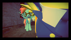 Size: 1280x720 | Tagged: safe, artist:gmod.ponies, imported from derpibooru, rainbow dash, spitfire, 3d, goggles, wonderbolt trainee uniform