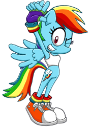 Size: 960x1315 | Tagged: safe, artist:blehmaster7, imported from derpibooru, rainbow dash, anthro, plantigrade anthro, female, simple background, solo, sonic the hedgehog (series), sonicified, style emulation, transparent background