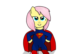 Size: 1600x1200 | Tagged: safe, artist:fluttershy-wins, imported from derpibooru, fluttershy, female, solo, superman, supermare