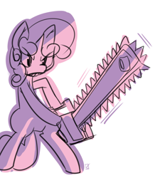 Size: 1096x1258 | Tagged: safe, artist:fauxsquared, imported from derpibooru, sweetie belle, chainsaw, female, solo