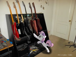 Size: 1256x943 | Tagged: safe, artist:digitalpheonix, imported from derpibooru, sweetie belle, guitar, guitars, irl, photo, ponies in real life, solo