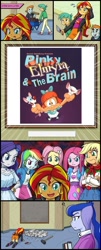 Size: 800x1977 | Tagged: safe, imported from derpibooru, applejack, fluttershy, pinkie pie, rainbow dash, rarity, sunset shimmer, twilight sparkle, equestria girls, animaniacs, crossover, elmyra, elmyra duff, exploitable meme, mane six, meme, pinky (pinky and the brain), pinky and the brain, pinky elmyra and the brain, sunset's art critics, take that, the brain, tiny toon adventures