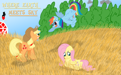 Size: 1920x1200 | Tagged: safe, artist:kittyhawk-contrail, imported from derpibooru, applejack, fluttershy, rainbow dash, fanfic art, fanfic cover