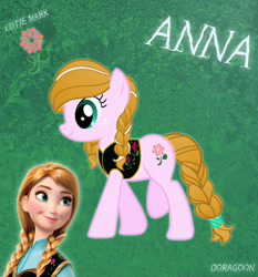 Size: 863x926 | Tagged: safe, artist:doragoon, imported from derpibooru, pony, anna, clothes, disney, frozen (movie), ponified, solo