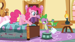 Size: 1050x590 | Tagged: safe, imported from derpibooru, screencap, pinkie pie, spike, just for sidekicks, lips