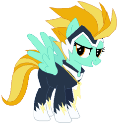 Size: 402x416 | Tagged: safe, artist:owe-b-1, imported from derpibooru, lightning dust, zapp, clothes, costume, female, power ponies, solo