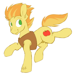 Size: 1200x1200 | Tagged: safe, artist:cottonsulk, imported from derpibooru, braeburn, earth pony, pony, clothes, male, nudity, sheath, solo, stallion, vest