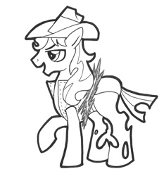 Size: 932x1000 | Tagged: safe, artist:abronyaccount, imported from derpibooru, braeburn, changeling, lineart, male, monochrome, solo