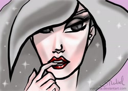 Size: 2480x1754 | Tagged: safe, artist:yusutina, imported from derpibooru, princess celestia, human, princess molestia, female, humanized, light skin, lipstick, solo