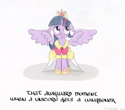 Size: 640x562 | Tagged: safe, artist:el-yeguero, imported from derpibooru, twilight sparkle, alicorn, pony, blushing, female, floppy ears, mare, twilight sparkle (alicorn), wingboner