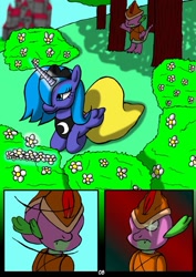 Size: 615x867 | Tagged: safe, artist:otakon, imported from derpibooru, princess luna, spike, comic:snowhite, comic