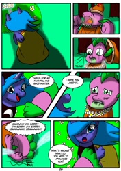 Size: 616x870 | Tagged: safe, artist:otakon, imported from derpibooru, princess luna, spike, comic:snowhite, comic