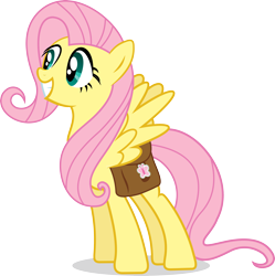 Size: 3879x3887 | Tagged: safe, artist:hornflakes, imported from derpibooru, fluttershy, saddle bag, simple background, smiling, transparent background, vector