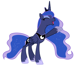 Size: 6000x5300 | Tagged: safe, artist:90sigma, imported from derpibooru, princess luna, pony, absurd resolution, eyes closed, female, raised hoof, simple background, solo, svg, transparent background, vector