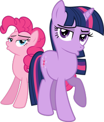 Size: 4100x4800 | Tagged: safe, artist:flizzick, imported from derpibooru, pinkie pie, twilight sparkle, absurd resolution, bedroom eyes, duckface, simple background, transparent background, vector