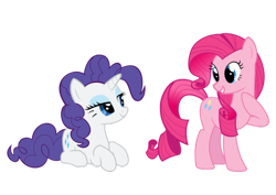 Size: 500x354 | Tagged: safe, imported from derpibooru, pinkie pie, rarity, alternate hairstyle