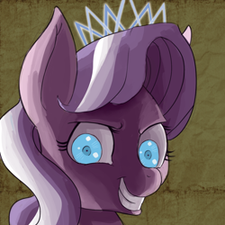 Size: 1200x1200 | Tagged: safe, artist:fauxsquared, imported from derpibooru, diamond tiara, earth pony, pony, bust, evil grin, female, grin, index get, portrait, rapeface, shrunken pupils, slasher smile, smiling, solo, tiarrape