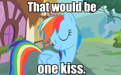 Size: 876x539 | Tagged: safe, imported from derpibooru, rainbow dash, bronybait, image macro, kissing