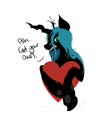 Size: 515x629 | Tagged: safe, artist:katiepox, imported from derpibooru, queen chrysalis, cute, cutealis, female, heart, solo