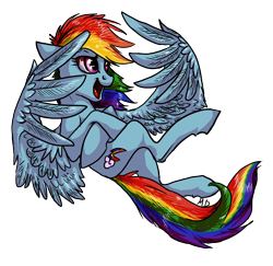 Size: 1546x1500 | Tagged: safe, artist:gonedreamer, imported from derpibooru, rainbow dash, pegasus, pony, female, mare, open mouth, simple background, solo, transparent background, upside down