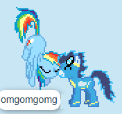 Size: 176x165 | Tagged: safe, imported from derpibooru, rainbow dash, soarin', accidental shipping, cute, desktop ponies, female, male, nuzzling, shipping, soarinbetes, soarindash, straight