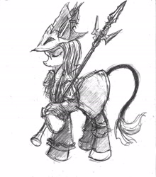 Size: 1700x1934 | Tagged: safe, artist:thelivingshadow, imported from derpibooru, final fantasy, final fantasy ix, freya crescent, ponified, spear