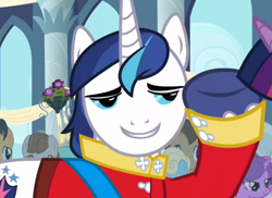 Size: 660x481 | Tagged: safe, imported from derpibooru, screencap, shining armor, a canterlot wedding, cropped, raised hoof