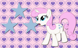 Size: 900x563 | Tagged: safe, imported from derpibooru, twinkleshine, pony, female, heart, solo, stars, wallpaper