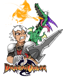 Size: 1319x1569 | Tagged: safe, artist:dankodeadzone, imported from derpibooru, crackle, dragon, clovis, crossover, dragon valor, sword