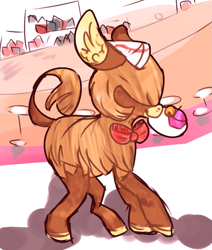 Size: 697x821 | Tagged: safe, artist:grilled-dick-sandwich, imported from derpibooru, oc, oc only, oc:sugar malt, donkey, bowtie, drink, fanart, hat
