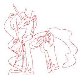 Size: 939x903 | Tagged: safe, imported from derpibooru, princess celestia, pony, female, first drawing, monochrome, solo