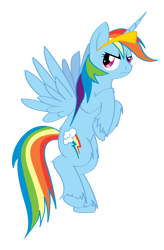 Size: 1179x1800 | Tagged: safe, artist:silverwolvesforever, imported from derpibooru, rainbow dash, alicorn, pony, alicornified, race swap, rainbowcorn, unshorn fetlocks