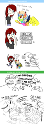 Size: 531x1470 | Tagged: safe, artist:furseiseki, imported from derpibooru, human, pony, unicorn, comic, female, lauren faust, vulgar