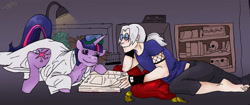 Size: 2334x976 | Tagged: safe, artist:decadent-orochimaru, artist:orochimartyr, imported from derpibooru, twilight sparkle, crossover, duo, kabuto yakushi, naruto, yakushi kabuto